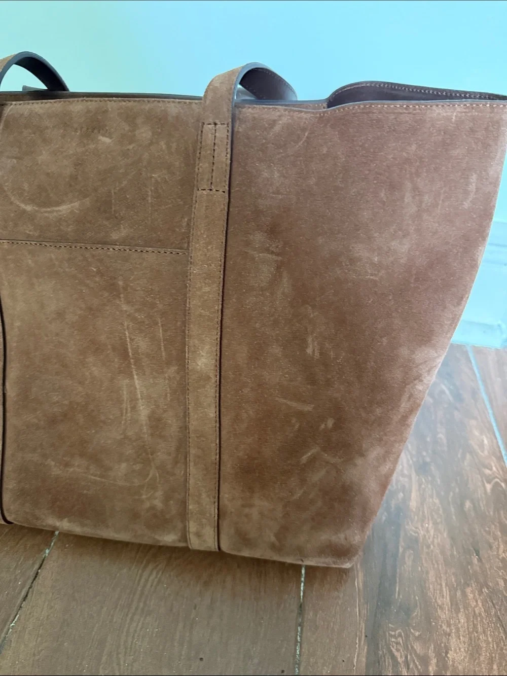 Sezane Brown Suede Tote Bag - Picture 3 of 8